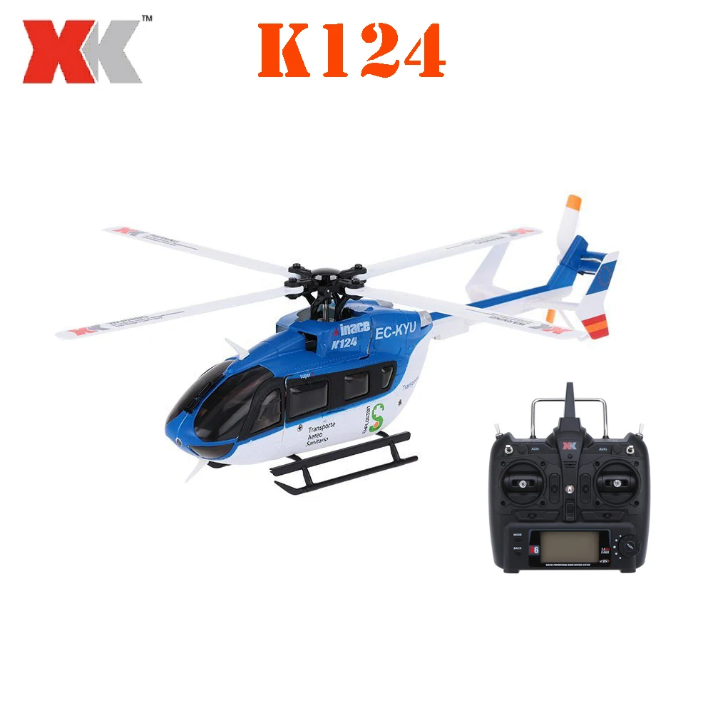 Оригинальный XK EC145 K124 6CH 3D 6G система бесщеточный двигатель RTF RC вертолет|rc helicopter|rtf
