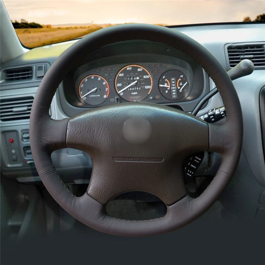 MEWANT черный чехол рулевого колеса автомобиля из натуральной кожи для Honda Civic 1996-2000