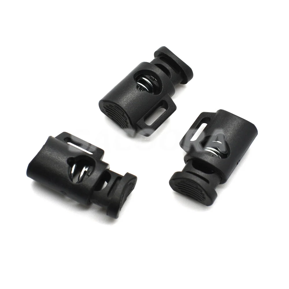 10pcs/pack Cord Lock Cylinder Barrel Toggle Stopper Plastic Black 26.5mm*18mm*10mm K-127