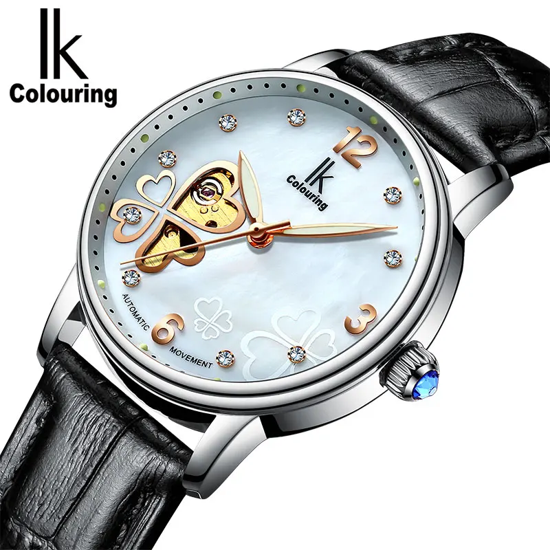 

IK COLOURING Luminous Display Hollow Clover Creative Diamond Dial Fashion Women Watch