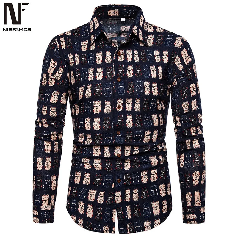 Shirt 2 Пляжные вечерние мужские рубашки Харадзюку, блуза с длинным рукавом, новинка, мужские рубашки, Ретро стиль, пэчворк, хип-хоп стиль, уличная одежда, летняя одежда - Цвет: Shirt 2