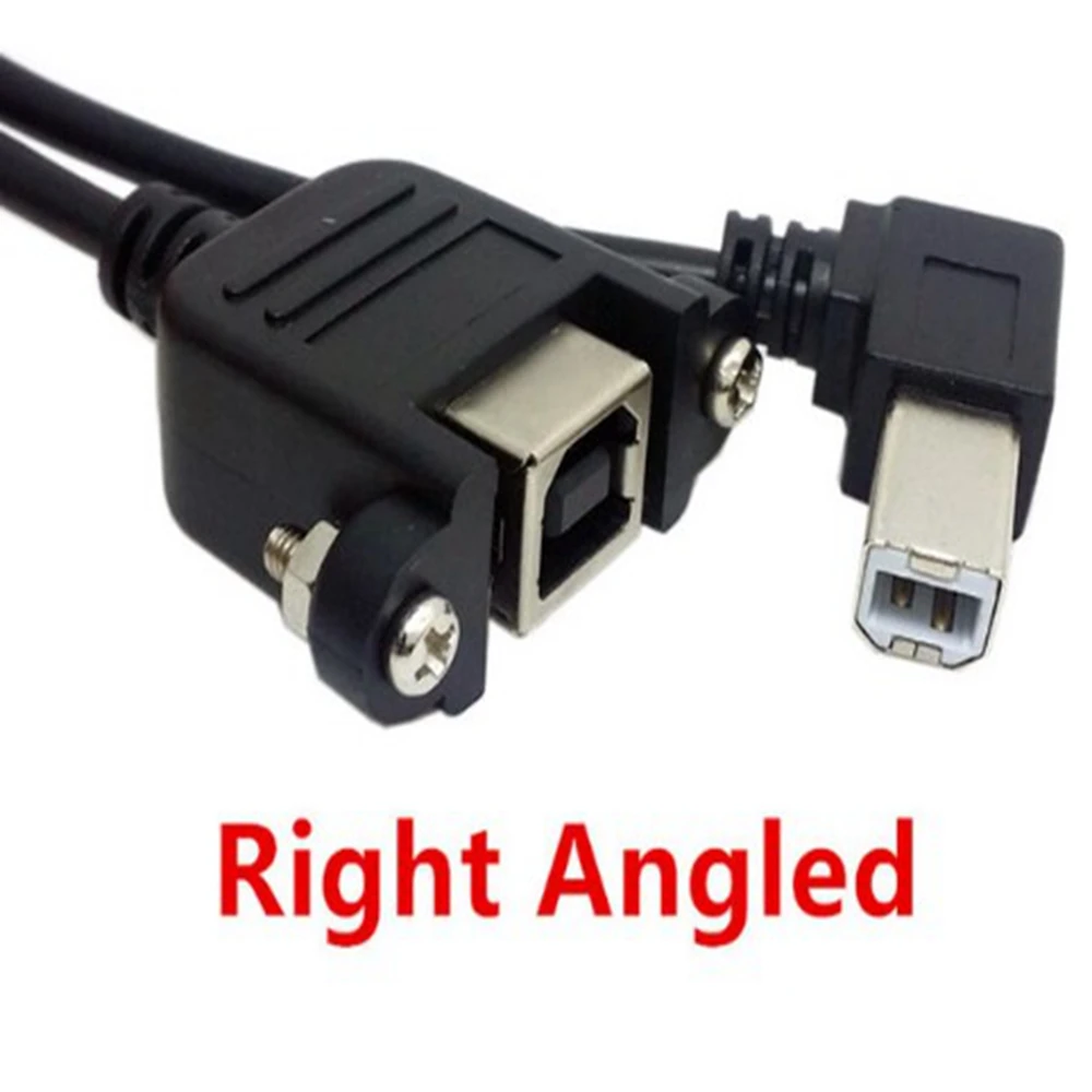 USB 2 0 90 градусов левый и правый угловой B Тип Мужской Женский удлинитель с винтами