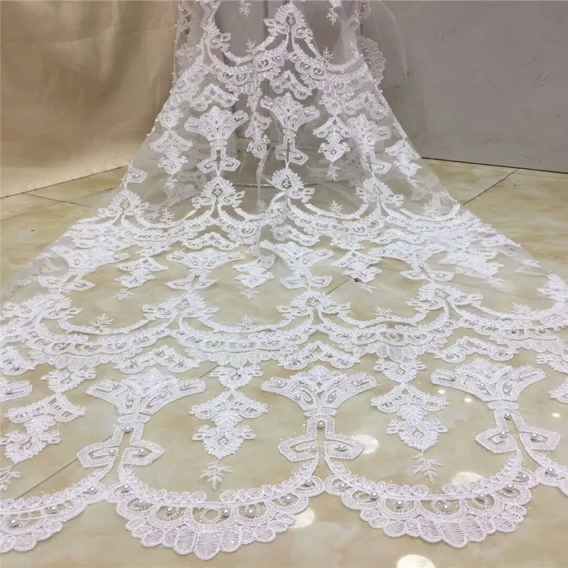 Madison Green Tulle Lace Fabric Women Materials 2019Beads Nigerian For Wedding | Дом и сад