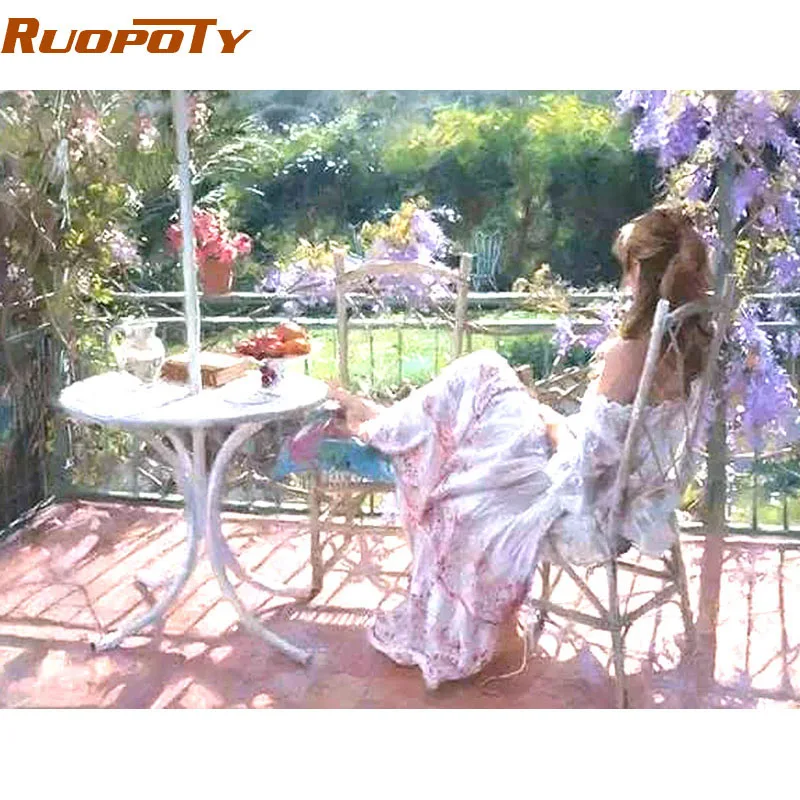 Набор для рисования по номерам RUOPOTY красивая женская картина ручная роспись