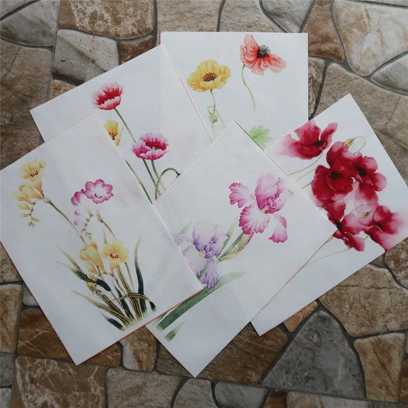 

New Watercolor Flowers Hand Painted Fabric For DIY Sewing Quilting Patchwork Home Textile Decor Decorative Painting