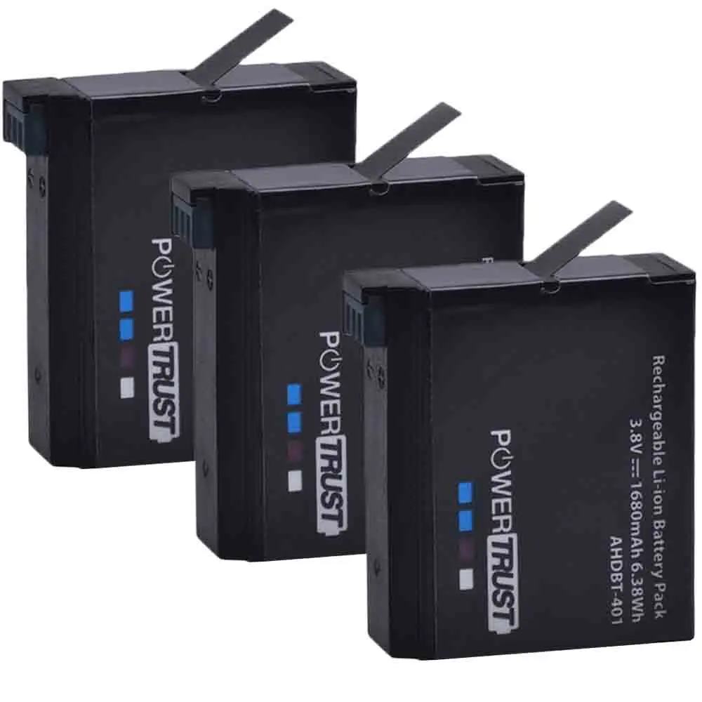 3B PowerTrust 4 шт. 3,8 V AHDBT 401 1680mAh для Go Pro AHDBT-401 AHDBT401 литий-ионный аккумулятор для цифровой камеры GoPro 4 HD Hero 4 Hero4 - Цвет: 3B
