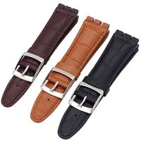 genuine leather watchbands watch strap for swatch strap bands 19mm 21mm 23mm men women watch bracelet black brown accessories