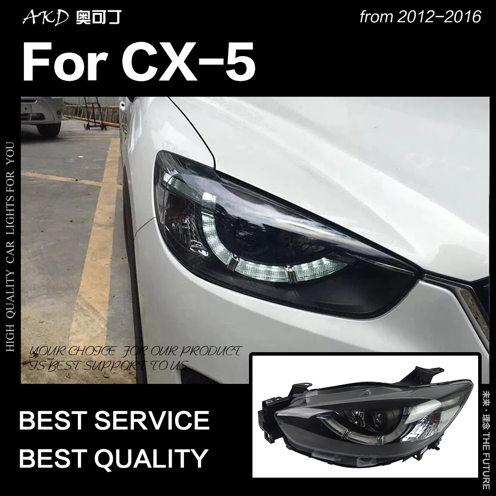 AKD автомобильный Стайлинг Головной фонарь для Mazda CX-5 фары 2012- CX5 СВЕТОДИОДНЫЙ Фонарь Ангел глаз светодиодный DRL Hid Bi Xenon авто аксессуары