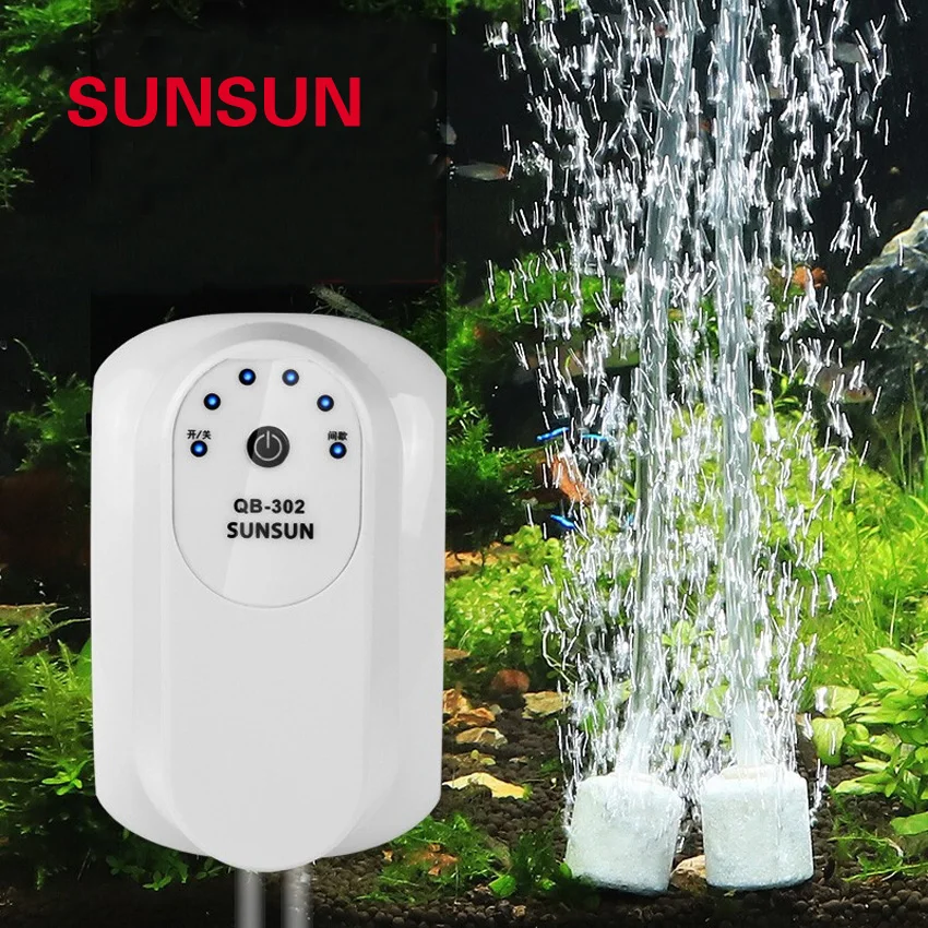 SUNSUN aquarium aerator AC DC Oxygen Pump built-in lithium battery power off automatic switching air pump | Дом и сад