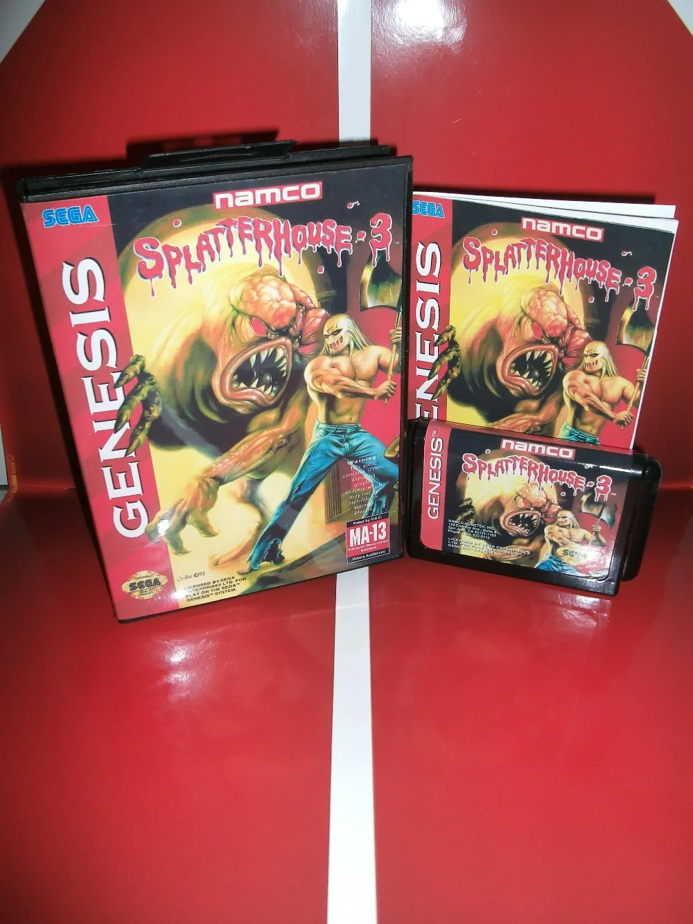 Splatterhouse часть 3 игры Картридж с коробкой и руководством 16 бит MD карточная игра для