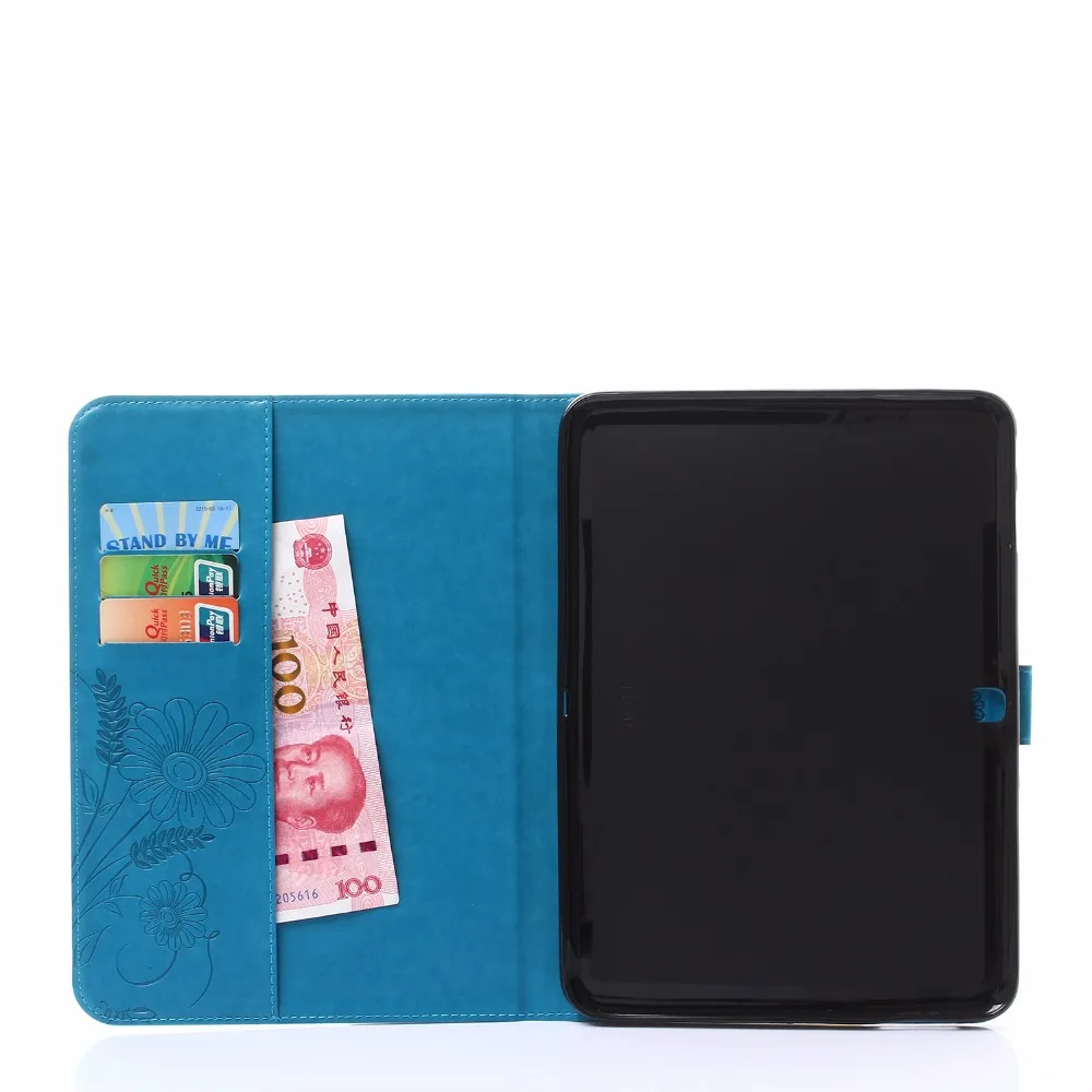 Планшет защитный чехол для samsung Galaxy Tab 4 Tab4 10,1 T530 T535 3D цветок из искусственной кожи мягкая ТПУ подставка смарт-чехол