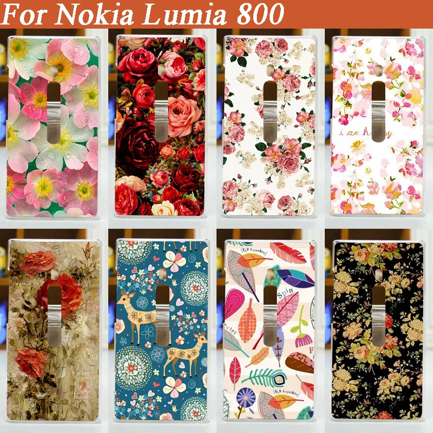 Жесткий чехол с рисунком для Nokia Lumia 800 чехлы красивыми цветами задней панели |
