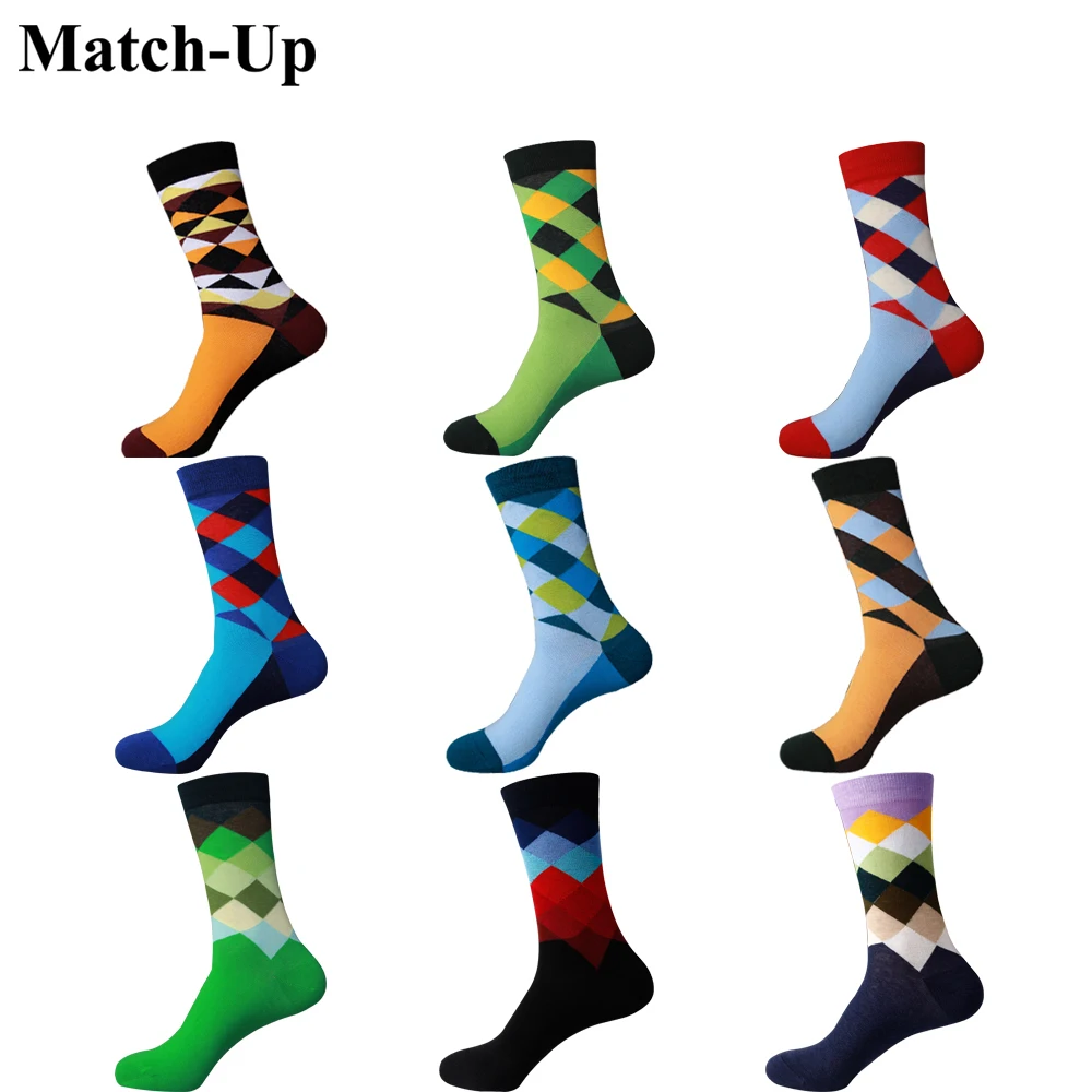 Мужские Разноцветные носки из чесаного хлопка с бриллиантами|socks diamond|combed cotton