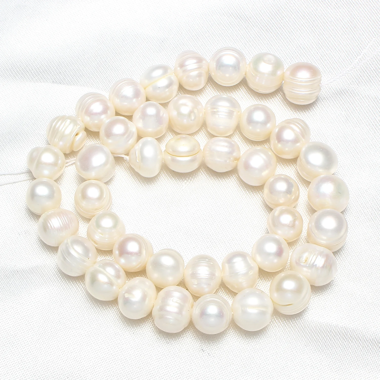 Бусины из пресноводного жемчуга для выращенного картофеля натуральный белый 9 10