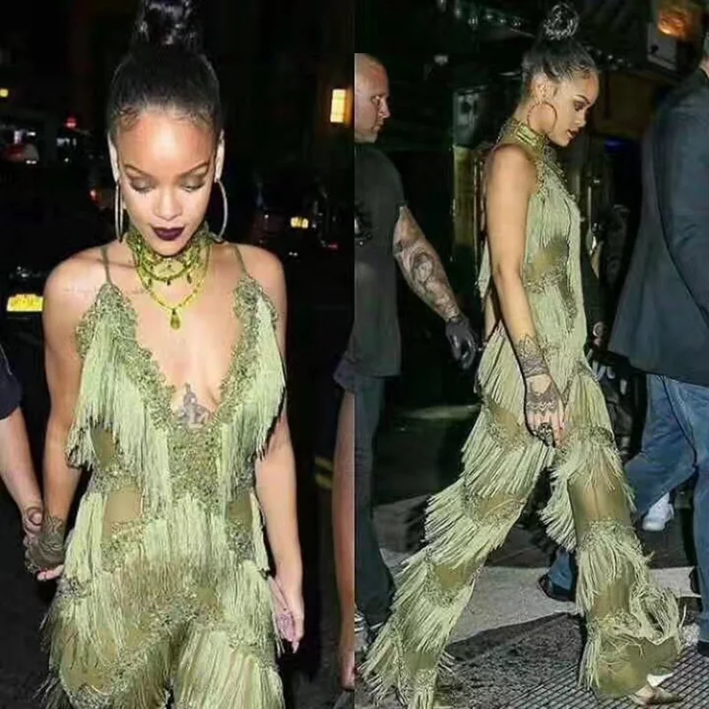 Женский комбинезон с кисточками Подиумные комбинезоны как у знаменитостей