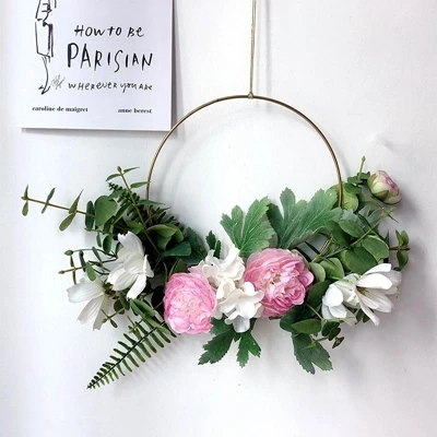 E light purple Свадьба Рождество моделирование DIY искусственная Цветочная Гирлянда набор венков гирлянда для двери дома вечерние украшения сада венок поддельные цветы - Цвет: E light purple