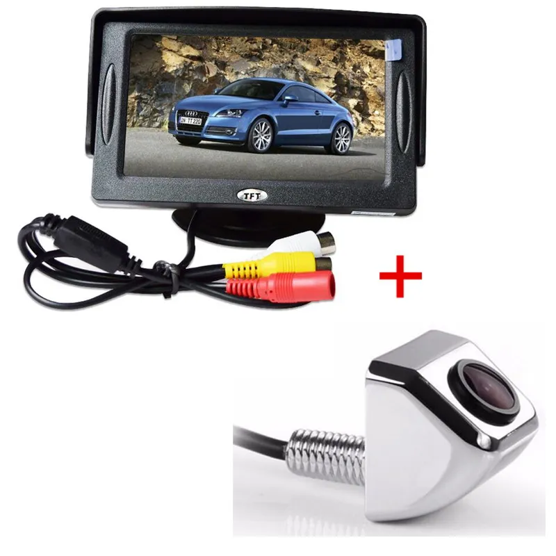 Monitor and E366S Цветной TFT ЖК-монитор XYCING 4,3 дюйма, 480x272 пикселей, Автомобильный солнцезащитный экран заднего вида для камеры заднего вида, DVD VCD - Цвет: Monitor and E366S