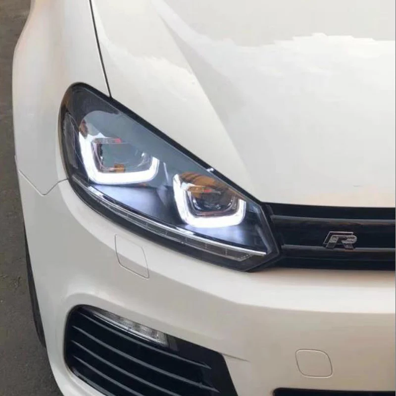 VLAND спереди светильник для Volkswagen Golf 6 MK6 светодиодный головной светильник 2010 2011 2012 2013 UU Стильный Объектив Двойной Луч Фары