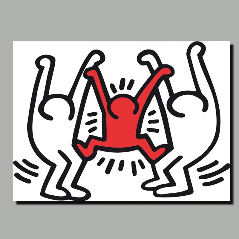 Keith Haring поп-арт, печать на холсте, мультяшная картина маслом для гостиной, кровати, холст, Художественная печать, абстрактная настенная живопись - Цвет: KEITH  (26)