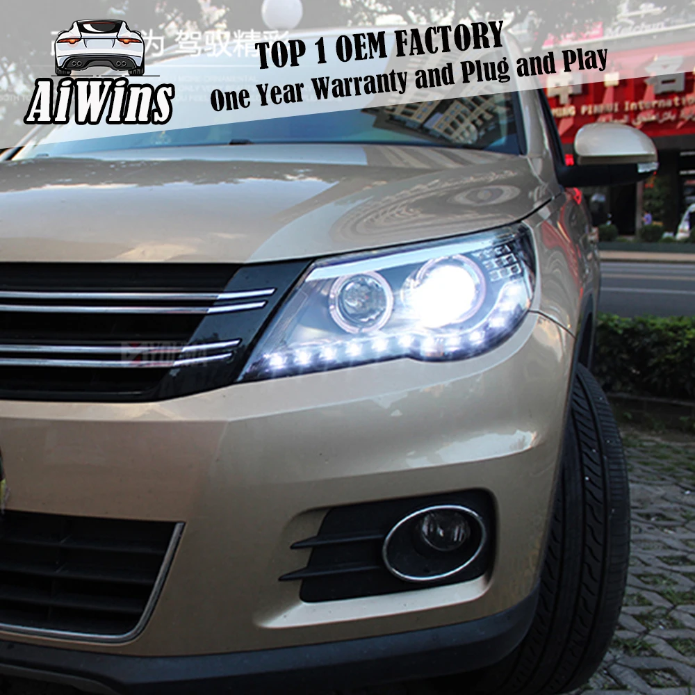 Aiwins фары для vw Tiguan 2010-2012 светодио дный фара днем ходовые огни DRL Би-ксеноновые |