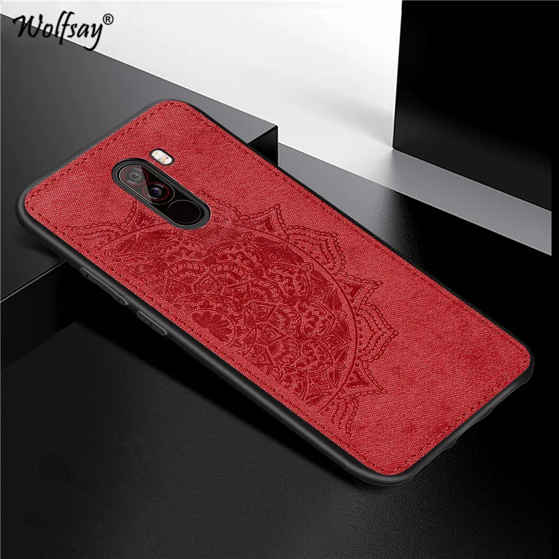 Red Для Pocophone F1 противоударный мягкий ТПУ ткань текстура жесткий PC чехол для телефона для Xiaomi Pocophone F1 задняя крышка для Xiaomi Pocophone F1 - Цвет: Red