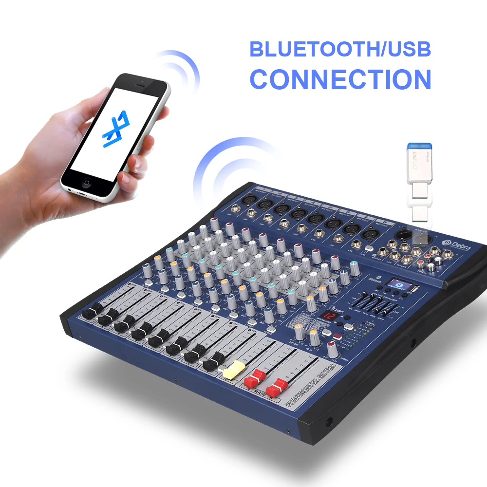 Хороший звук! USB Bluetooth dj контроллер миксер профессиональный усилитель 8 канальный