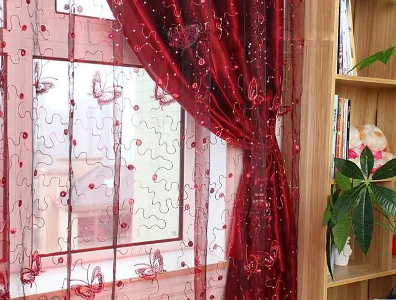 Современные декоративные красивые бабочки окна Скрининг Шторы из пряжи Вуаль Тюль для спальни французский романтический стиль WP344* 30