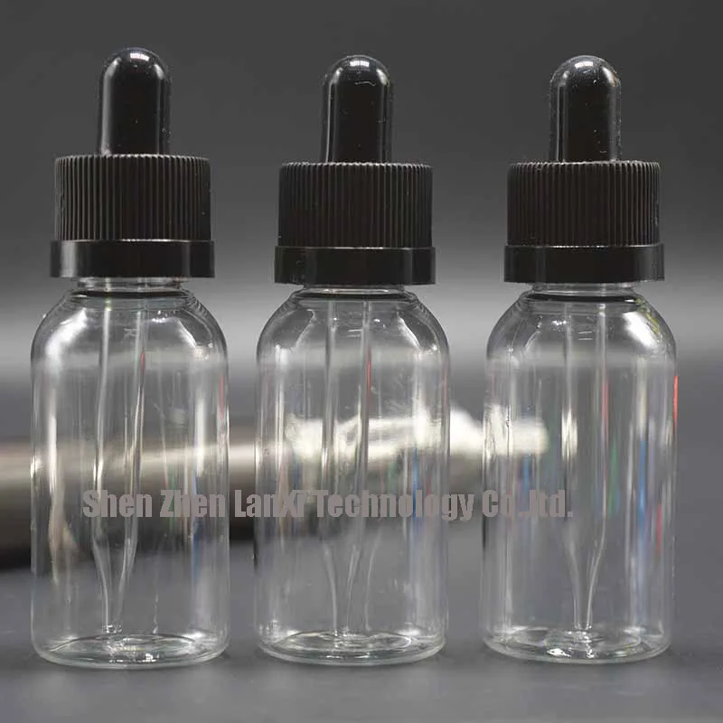 2000 шт E liquid 30 мл PET Black Childproof Caps 1OZ пустая бутылка со стеклом типа капельница для cig