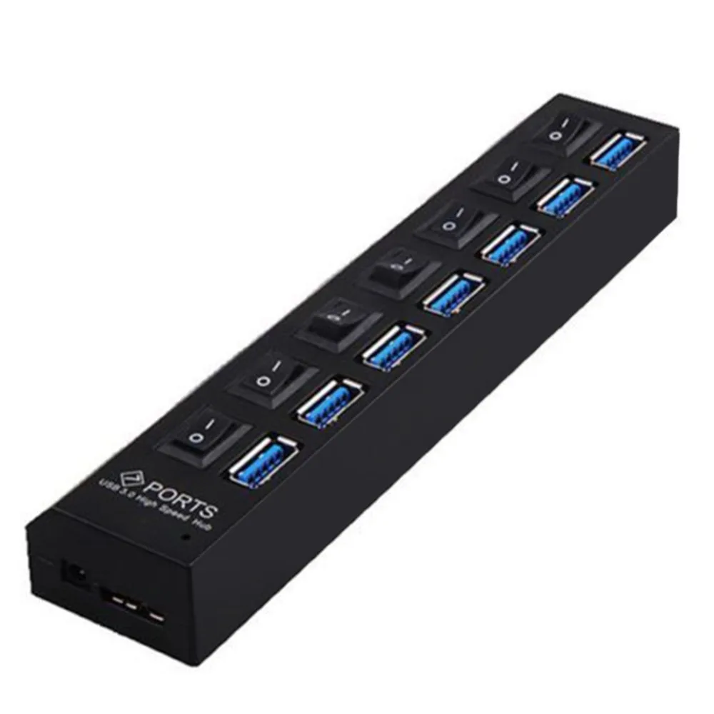 Мульти usb-хаб 2,0/3,0 мини-концентратор USB разветвитель 7 usb портов с переключателем ВКЛ./ВЫКЛ. Концентратор Поддержка питания высокоскоростной ПК Компьютерные аксессуары