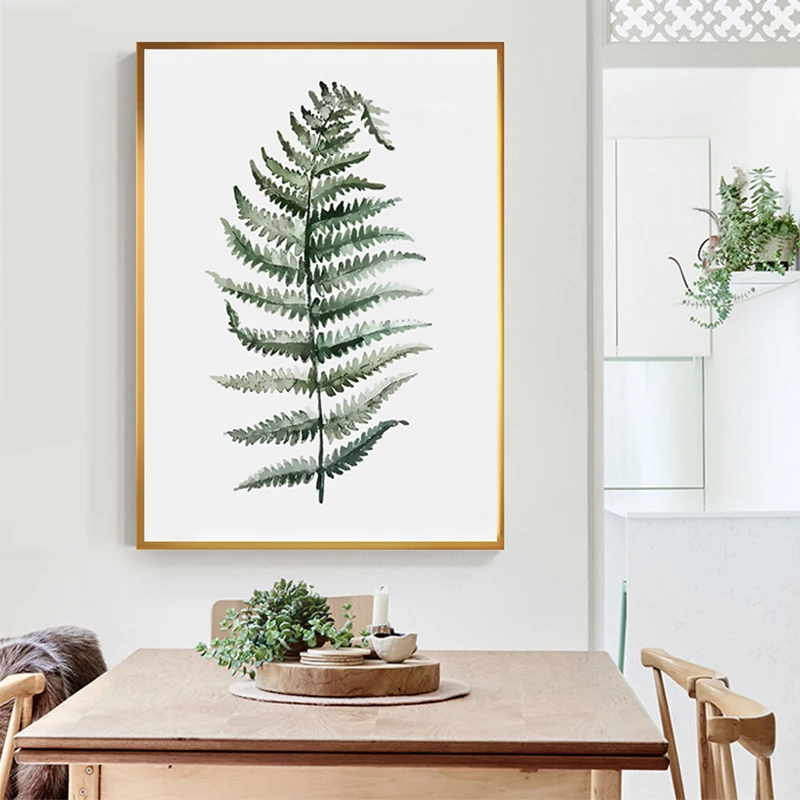 Nordic Стиль зеленый лист украшение кактус Завод холст картины Wall Art Для Гостиная