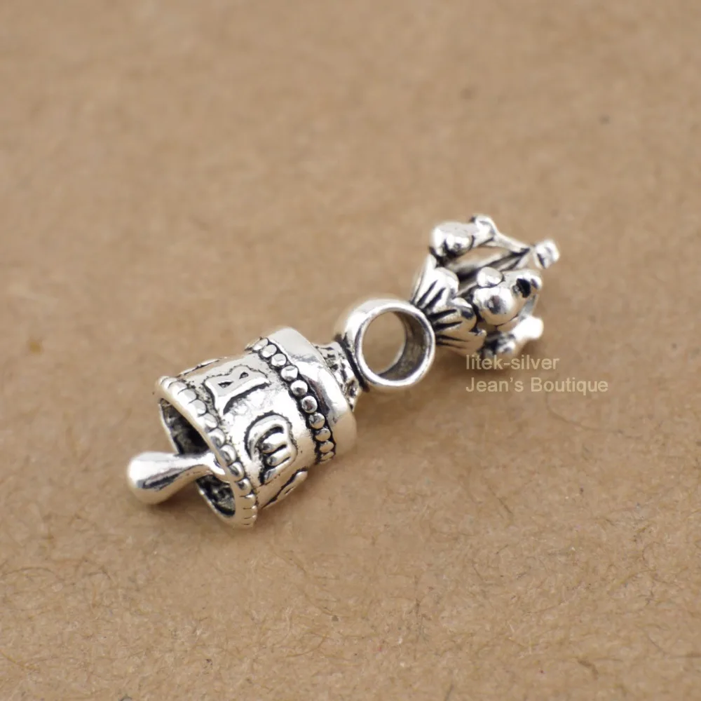 925 пробы Серебряный Тибетский буддизм Vajra Bell Dorje DIY Подвеска A2636 | Украшения и