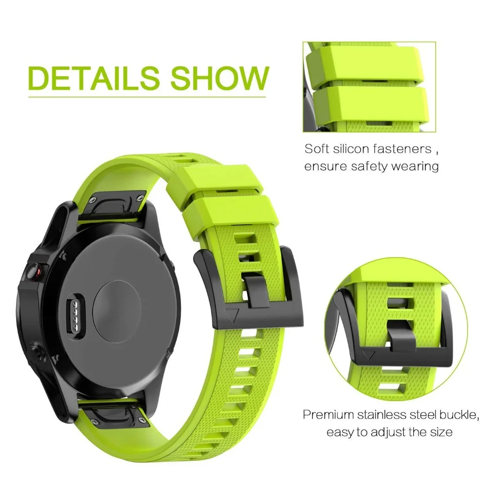 Tschick для наручных gps-часов Garmin Fenix 5x Quick Fit 22 мм ремешок часов мягкий силиконовый