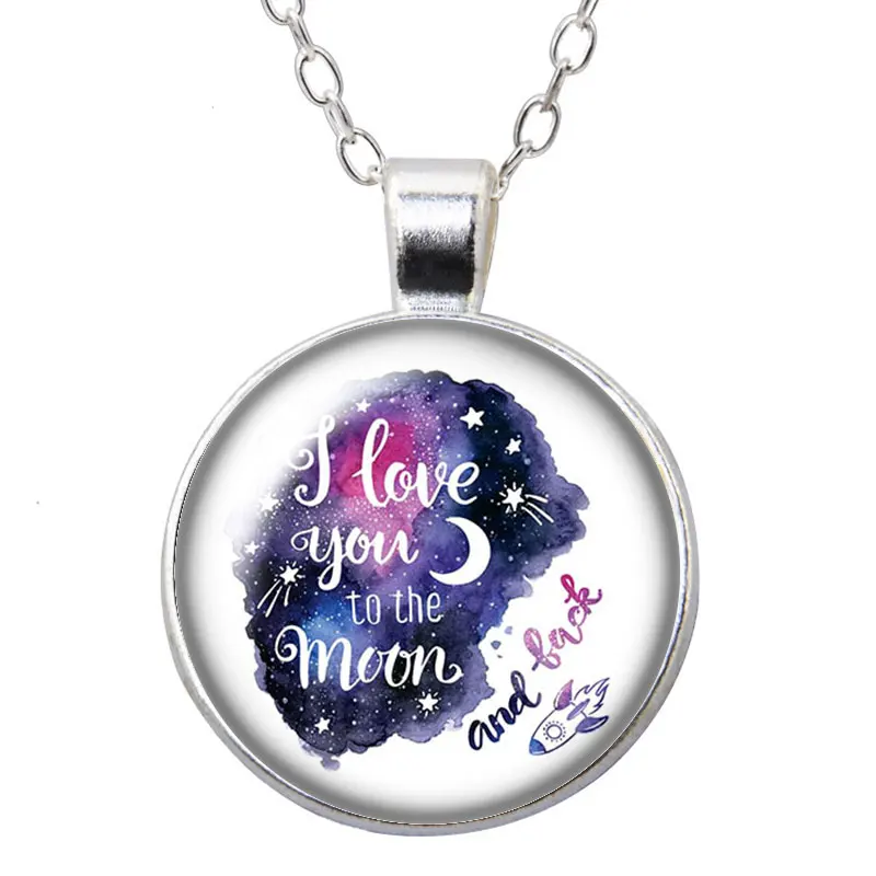 &quotI Love you to the Moon and Back&quot фото серебряного цвета/бронзовое ожерелье с подвеской