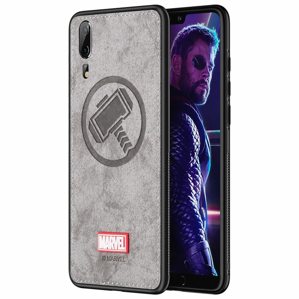 Оригинальные брендовые чехлы для телефонов huawei P20 Pro Марвел Тор Железный человек паук ударопрочный тканевый задний Чехол для huawei P20 Coque