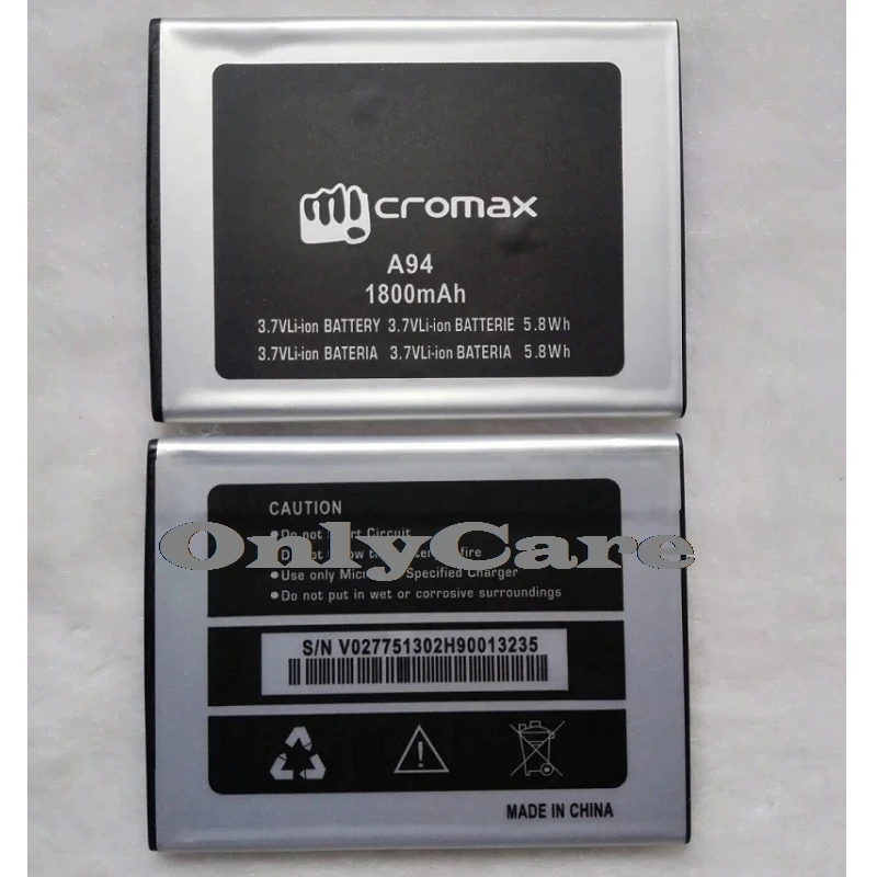 Micromax A94 1800 мАч мобильный Замена литий ионный полимерный Батарея Bateria для