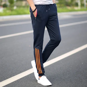 201 Dark Blue pant M-5XL мужские повседневные брюки брюки мужские брюки спортивные брюки прилегающего кроя хлопковые бегущие штаны в полоску Бодибилдинг Спортзал спортивная одежда - Цвет: 201 Dark Blue pant