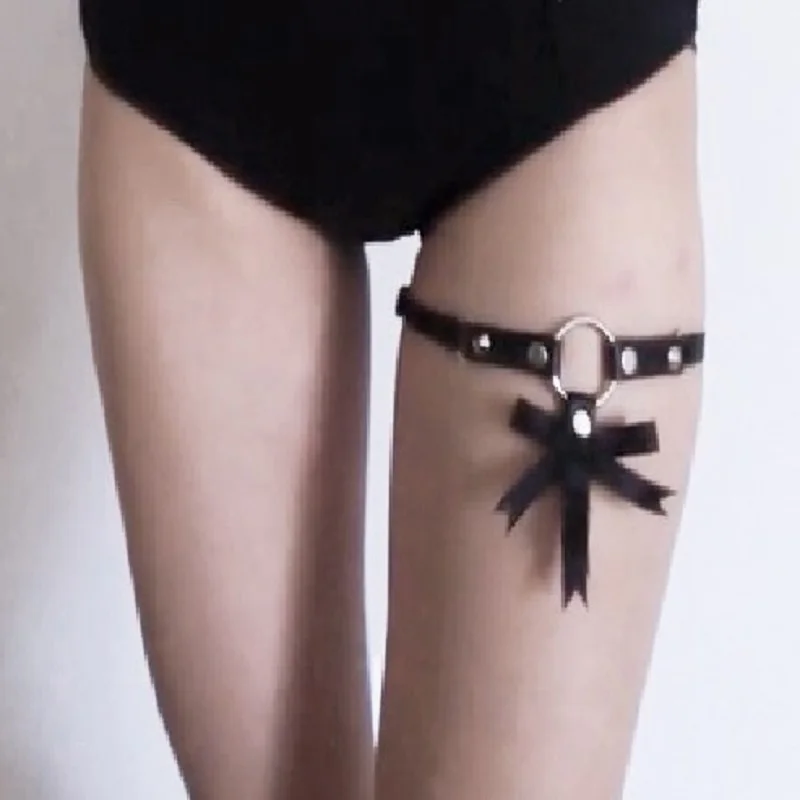 Модные сексуальные кожаные подвязки в стиле Харадзюку ручной работы панк-рок с