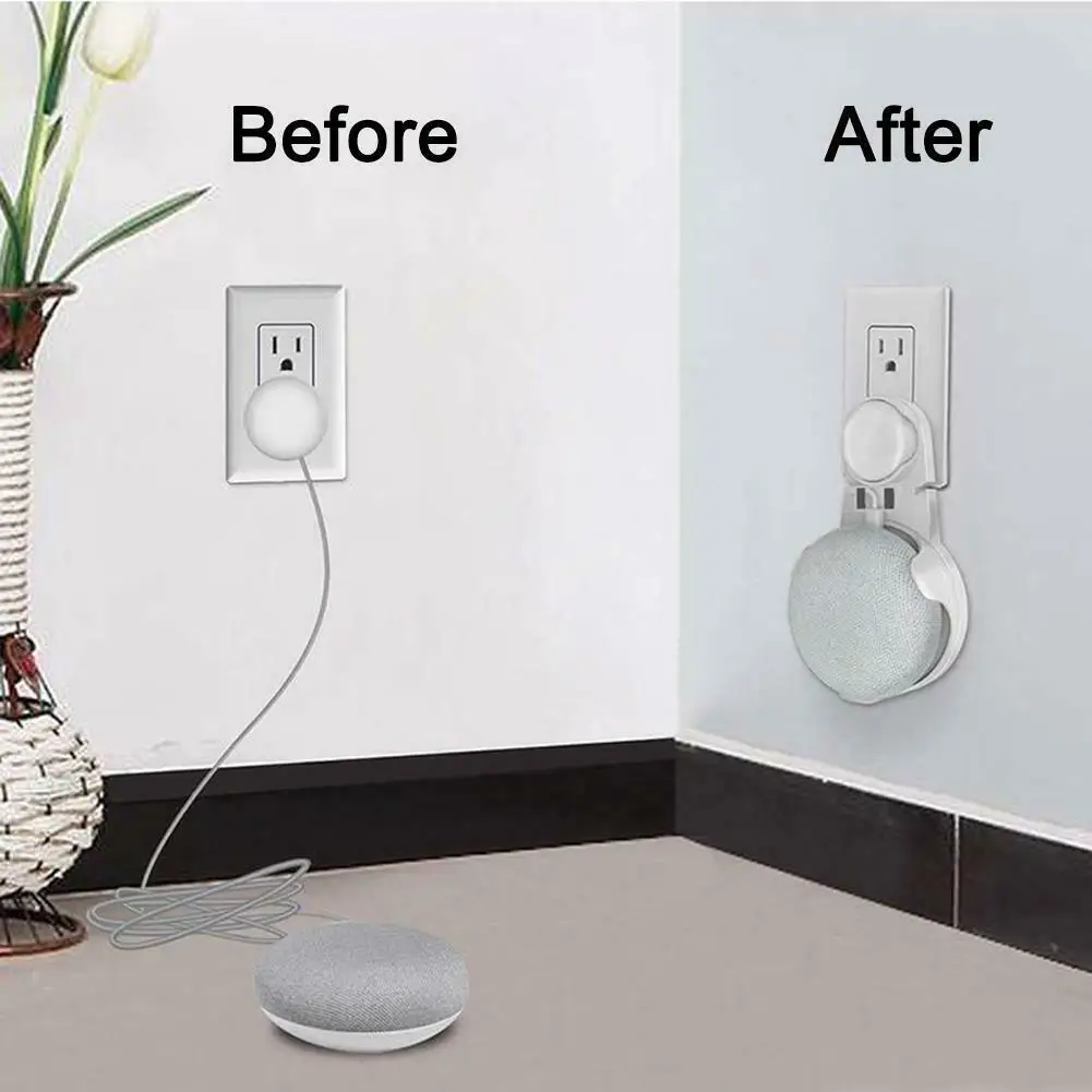 ГОРЯЧИЙ ABS выход Настенный держатель шнур кронштейн для Google Home Мини голосовой помощник штекер в кухне спальни портативный аудио стенд