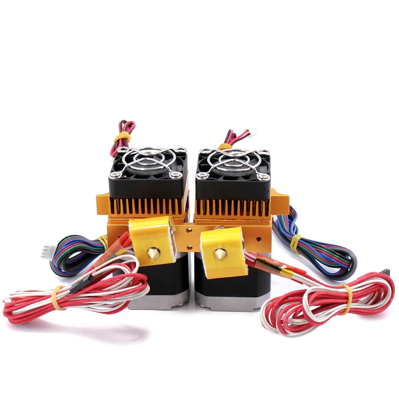 12V 24V MK8 экструдер с двойной головкой для 3D-принтеры s 0 2 мм 3 4 Nozzlz J-Head мотора