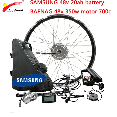 350W 20AH SAM 700C Мощный BAFANG 48V 350W 500W электрический мотор-колесо комплект для переоборудования электрического велосипеда с Батарея 48V 20ah 26ah 8FUN уд/мин мотор для центрального движения колеса - Цвет: 350W 20AH SAM 700C