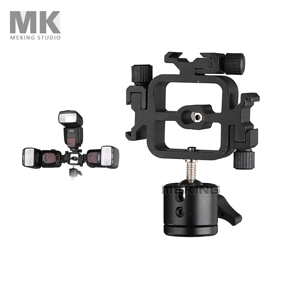 M11 054 ТРОЙНОЙ ДЕРЖАТЕЛЬ горячего башмака Speedlite для зонтика вспышки Прямой