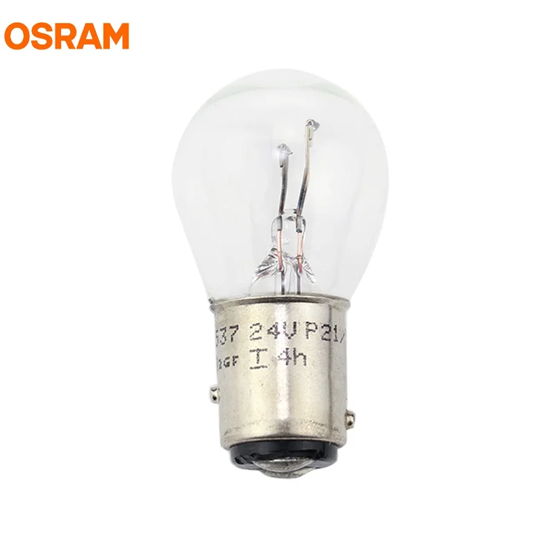 10pcs OSRAM 24V 7537 P21/5W BAY15d Original Truck Bulbs Metal Bases Turn Signal Lamps Germany OEM Halogen Classic ECE