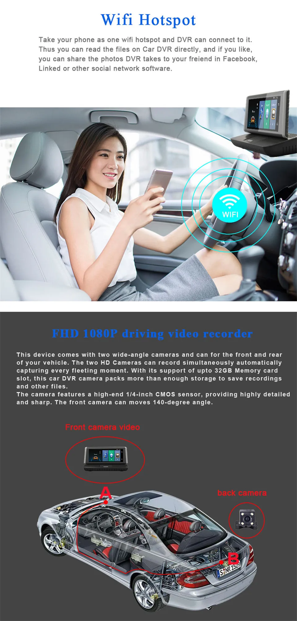 8 ''4G 1080P ADAS Android автомобильный видеорегистратор радио зеркало монитор рекордер Wifi камера с GPS Две камеры видеорегистратор для автомобиля/грузовика