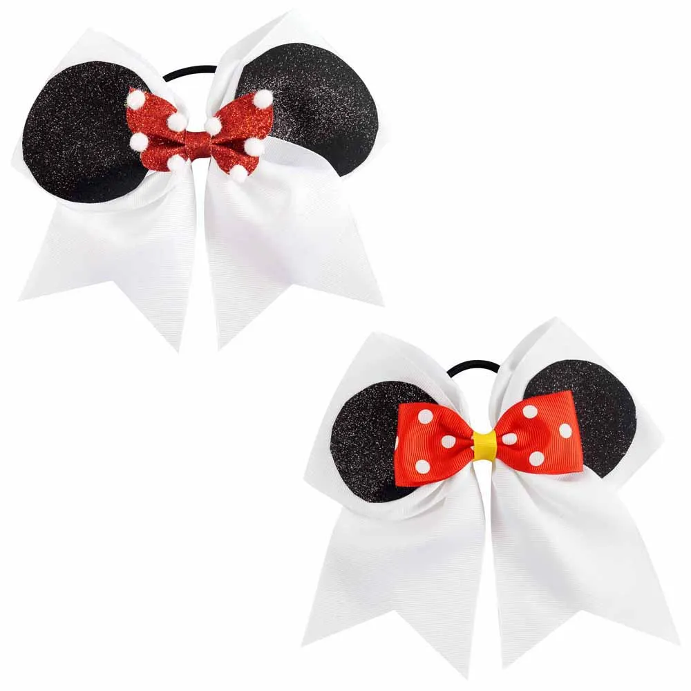 7 дюймов банты Cheer Bows большой школьный цветной бант в горошек с резинкой для