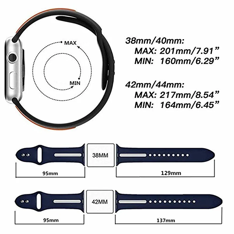 ASHEI силиконовый ремешок для наручных часов Apple Watch, версии 4 40 мм, 38 мм, 42 мм, мягкие спортивные браслет для наручных часов iWatch, полосы серии 3/2/1 ремешок