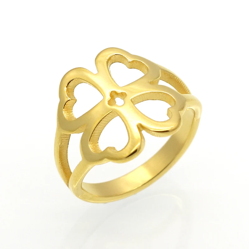 Женская Hollow Лаки Симпатичные Клевер Обручальное Bague Ювелирные Изделия Размер