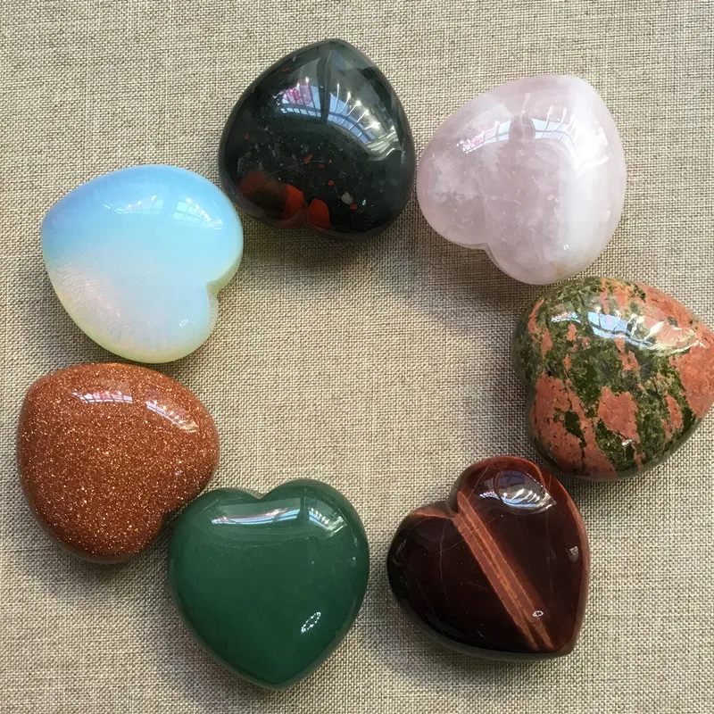 

Natural Crystal Stone Amethyst Rose Quartz Moonstone Heart Polish Healing meditation for feng shui decor quartz minerals