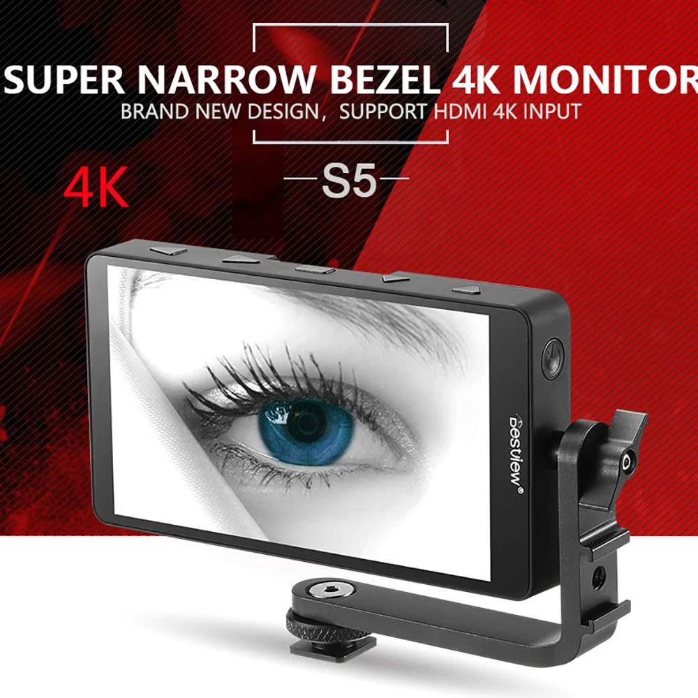 Монитор Bestview S5 5 дюйма 4K вход узкий экран боковой монитор для камеры SONYA9 A7III A7II ZHIYUN