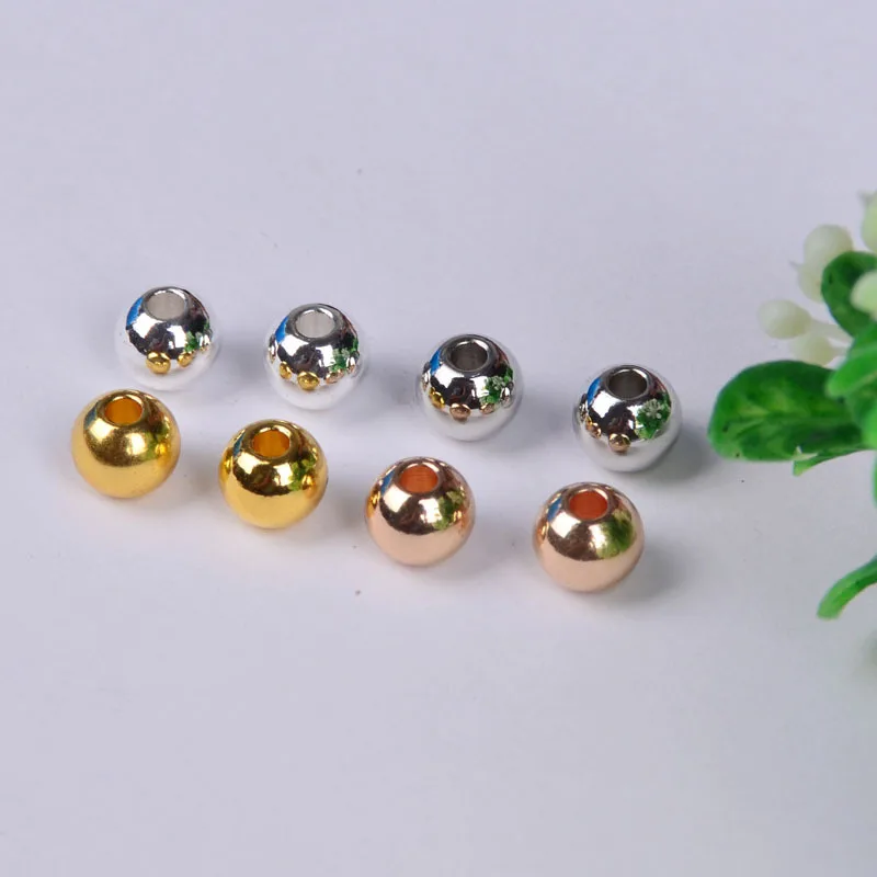 

100pcs/lot Gold/KC Gold color Copper Beads Round Loose Seed Spacer Beads 3/4/6mm For DIY Craft Jewelry Making