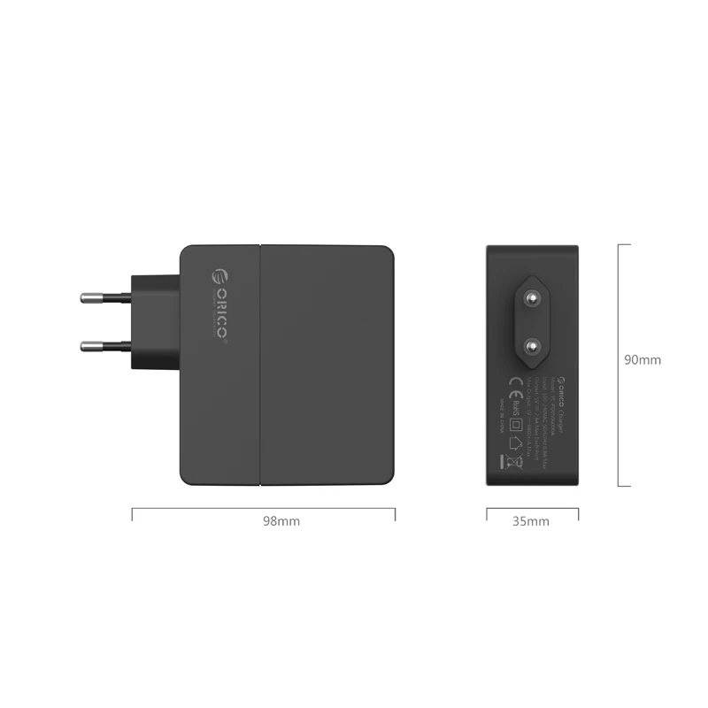 ORICO 4 порта USB зарядное устройство настенное 5V1A * 2/5V2A 2 с защитой тока для Samsung Xiaomi